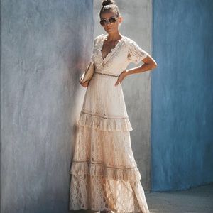 Vici dolls endless tiered lace maxi dress